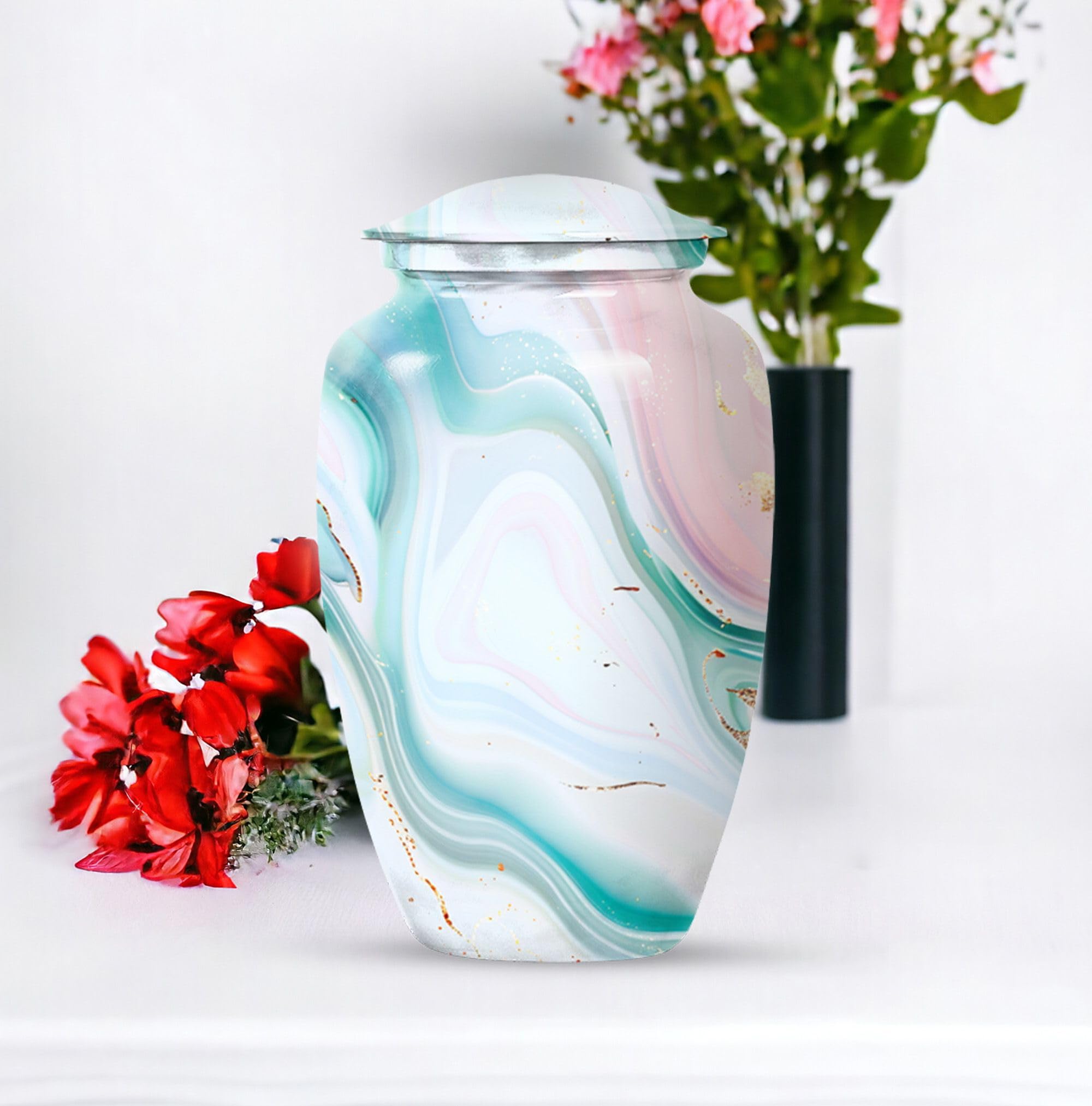 SUBSH Celestial Harmony Funeral Urns, Urn, Combo of 2 (10 Inch Urn & Keepsake Urn), Cremation Urns, Urns for Dogs, Dog Urn, Multicolor Urns, Small Urns for Ashes, Pet Urns for Ashes