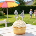 thumbnail image 4 of Cute Number Birthday Candle Holder Set, Reusable Silver Digital Cake Topper Decorations 0-9 Adjustable Birthday Cake Candle Stand for Party Anniversary, 4 of 5