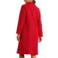 thumbnail image 3 of INSPIRE CHIC Women's Winter Notch Lapel Double-Breasted Mid-Length Long Coat XS Red, 3 of 5
