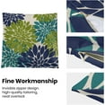 thumbnail image 6 of Navy Blue Sage Green Teal Pillow Covers 16x16 Inch Set of 2 Dahlia Floral Decor Throw Pillows Summer Modern Geometry Flower Outdoor Decorative Cushion Cases for Sofa Couch Bed Decorations, 6 of 6
