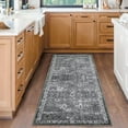 thumbnail image 4 of Vintage Floral 2x6 Runner Rug Reddish Brown Boho Washable Kitchen Runner Rug Non-Slip Hallway Runners Thin Printed Faux Wool Super Soft Carpet for Entryway Laundry Room Bedroom Indoor, 4 of 9