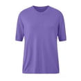 thumbnail image 4 of TTUHYWXI Women's Summer Lightweight Tops Short Sleeve Dressy Blouse (Purple, L), 4 of 5