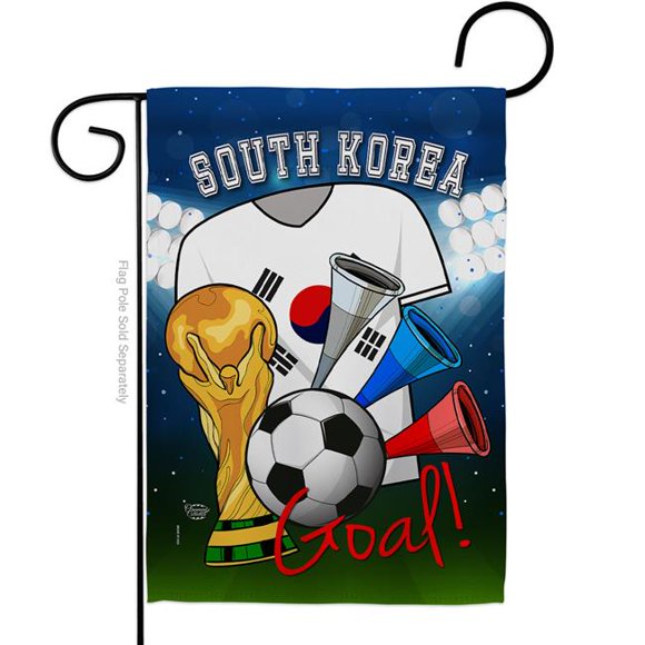 Ornament Collection G192112-BO World Cup South Korea Soccer Sports 13 x 18.5 in. Double-Sided Decorative Vertical Garden Flags for House Decoration Banner Yard Gift