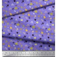 thumbnail image 3 of Soimoi Purple Cotton Voile Fabric Dot,Lantern & Autumn Leaves Clip Art Decor Fabric Printed Yard 56 Inch Wide, 3 of 3
