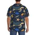 thumbnail image 5 of Vsdgher Undersea Animals Print Men's Wrinkle Free Untucked Cuban Shirt Business Casual Button Down Shirts Short Sleeve Shirt, 5 of 7