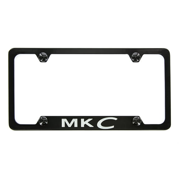 Lincoln MKC wordmark Black Coated Zinc Metal License Plate Frame bottom engraved 4 hole
