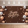 thumbnail image 4 of Decorative Design Happy Birthday Banner Balloon Decoration Glitter Crown Elegant Backdrop for Birthday Celebration Indoor Party Event Background, 4 of 7