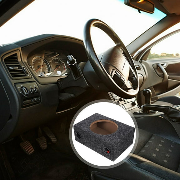 SEWCHICS Car Speaker Box ABS Enclosure for Subwoofer Black 1Pack