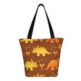 thumbnail image 3 of Gaeub Dinosaurs and Leaves Printed Tote Bag Grocery Bag Reusable Shoulder Bag with Zip for School Kitchen Park DIY, 3 of 9
