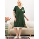 thumbnail image 3 of Camisón de mujer Agnes Orinda Tallas grandes Pijamas de lunares Verde oscuro XXL, 3 of 6