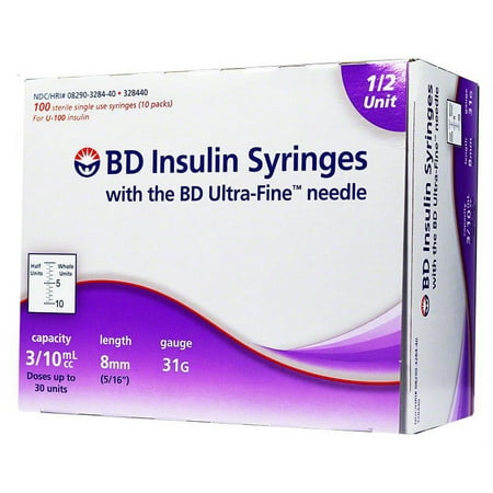 BD Half-Unit Insulin Syringes 31g 8mm