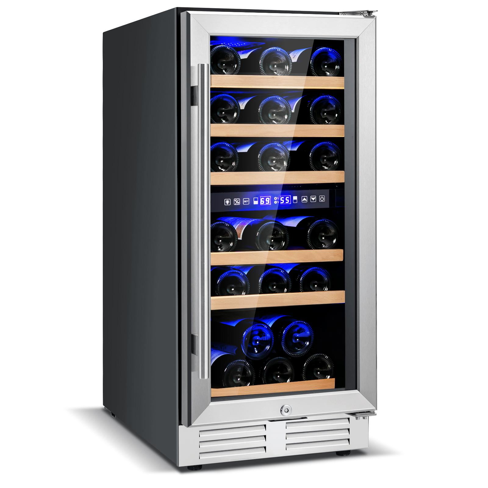 15Inch Wine Cooler, 30Bottle Dual Zones Wine Cellar w/Double Layer