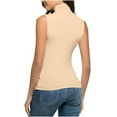 thumbnail image 5 of bnaln Tank Tops for Women Turtleneck Sleeveless Vest Tops Slim Fitted T-Shirts Tunic Blouses Casual Summer Tops Underwear Basic Shirts Going Out Tops Streetwear Workout Y2K Outfits, 5 of 9