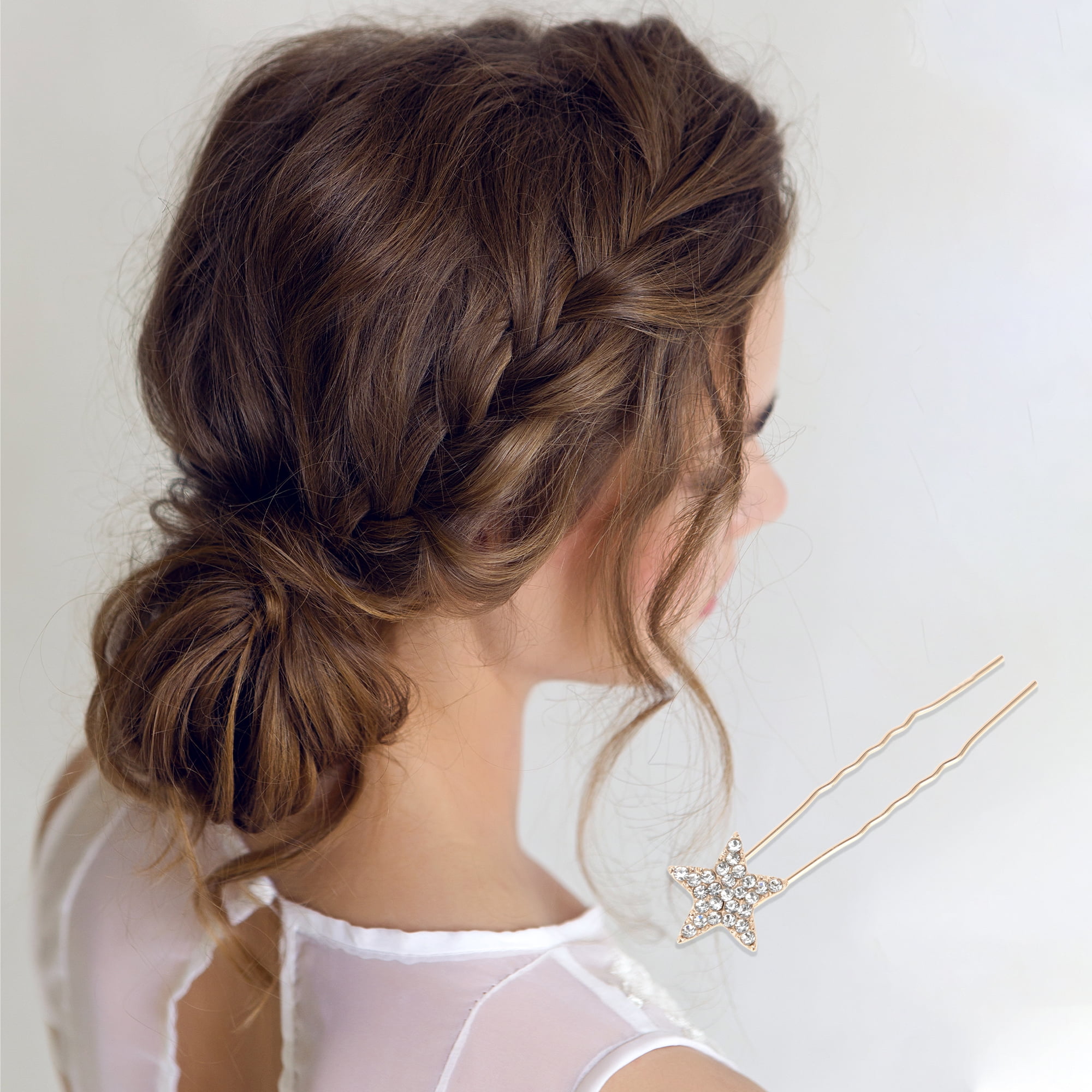 Unique Bargains Fashion Pentacle Hair Pins for Home 1 Pc Gold Tone