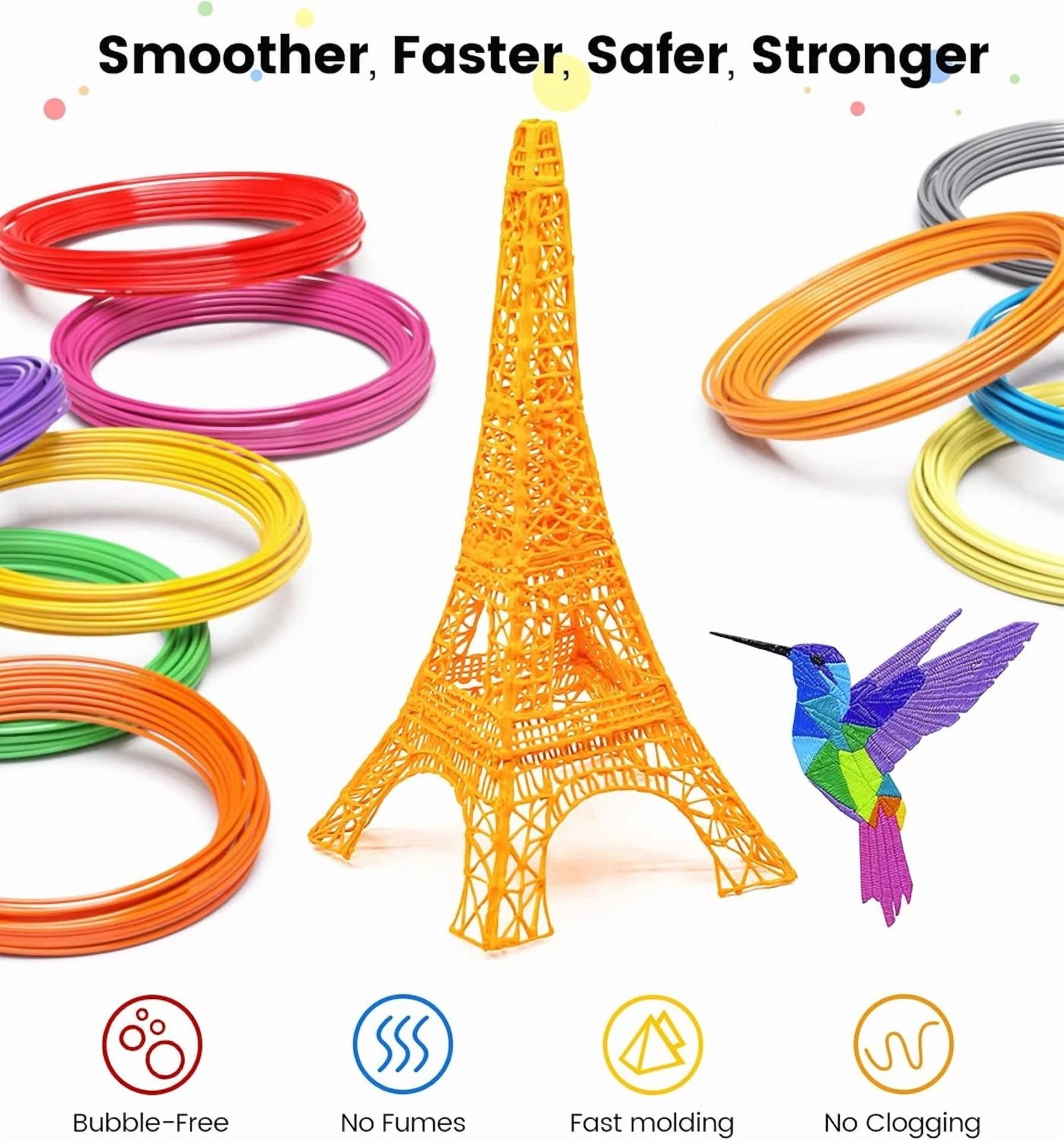 CIRCLE- 240Ft 3D Pen Filament Refills 15 Colors, 1.75 Mm Filament, Compatible With Scrib