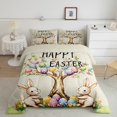 thumbnail image 2 of Erosebridal Happy Easter Bedding Todder Comforter Set for Boys Girls, Rabbit Colorful Eggs Down Comforter, Reversible 2 Pieces, 2 of 8
