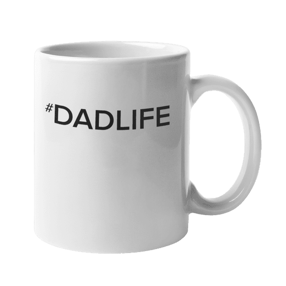 Hashtag Dad Life. Father's Day Coffee & Tea Mug, White Ceramic, 11oz