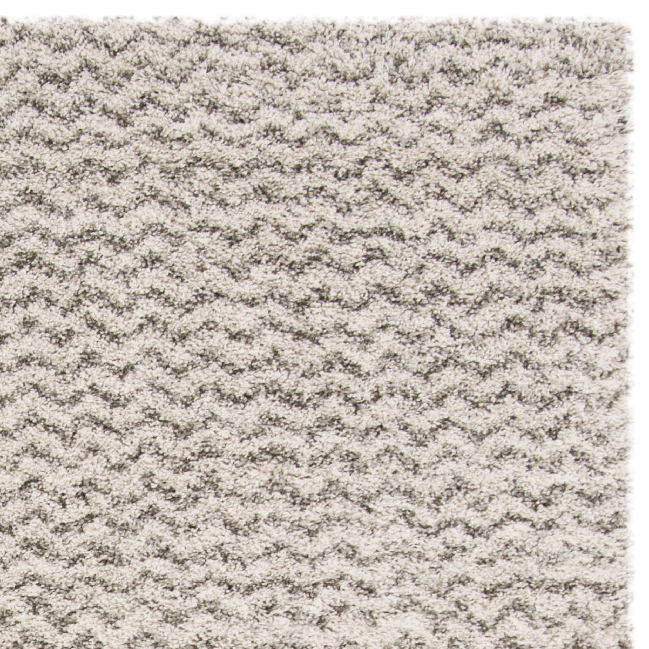 SAFAVIEH Hudson Merrilyn Chevron Shag Area Rug, Ivory/Grey, 9' x 12'