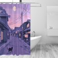 thumbnail image 2 of Yayeee Shower Curtain with Hooks 72"x72" Waterproof Fabric Bathroom Hanging Decor, Black Cat Walking, 2 of 5
