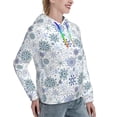 thumbnail image 6 of Kdxio Retro ice blue snowflakes Print Womens Oversized Hoodies Sweatshirts Hooded Pullover Tops Sweaters Casual-Medium, 6 of 7