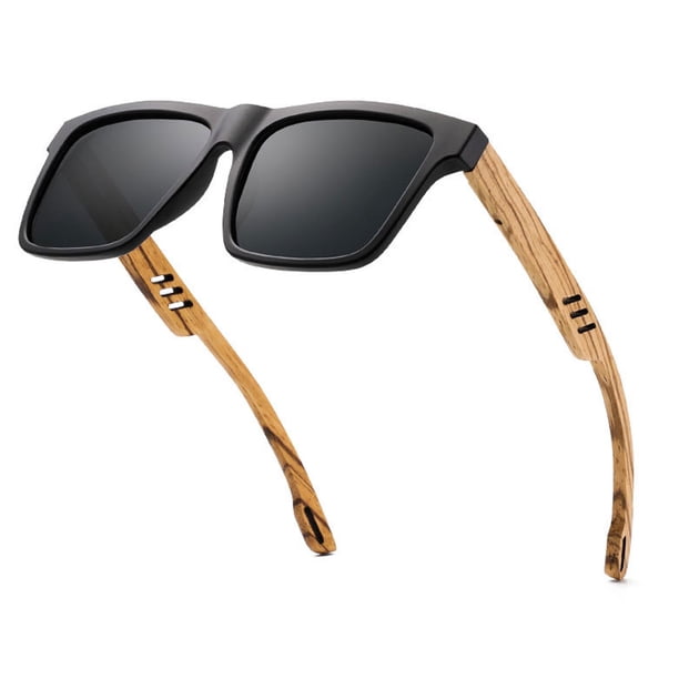 Vidrios cuadrados polarizados de madera de la moda casual de las gafas de sol, hechos de bambú