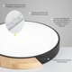 thumbnail image 3 of Luces de Techo LED de Madera, Luces de Techo LED de Madera Redondas Modernas de 24 W, luz de Techo Interior Ultrafina Blanca fría 6500 K Ø30 * 4 CM para Sala de Estar,Black, 3 of 5