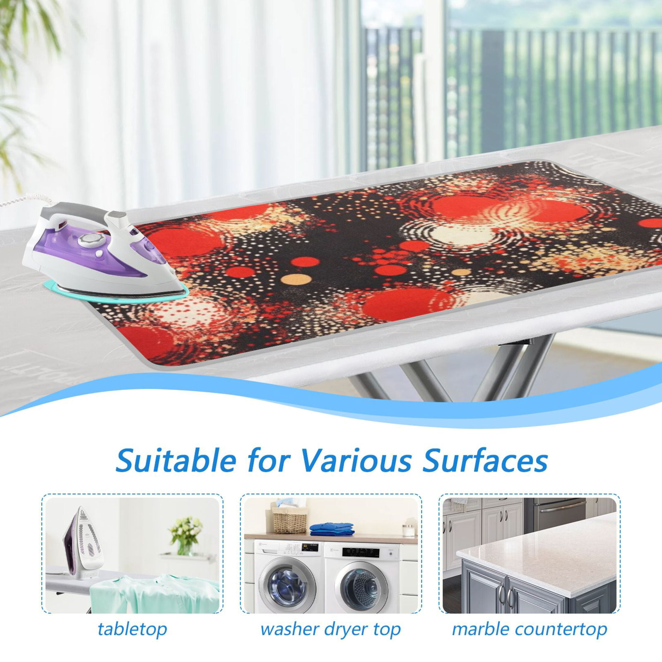 Gorgeous Abstract Pattern Ironing Mat Blanket for Table Top Travel Portable Ironing Board Pad 47.2x27.6 Inch