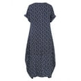 thumbnail image 4 of YOHOME Women O-Neck Short Sleeve Dot Printing Dress With Pockets Maxi Dress, 4 of 4