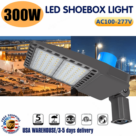 

Seuron 300W LED Parking Lot Light Dusk to Dawn 5500k 39000lm 120 Beam Angle Outdoor Floodlight