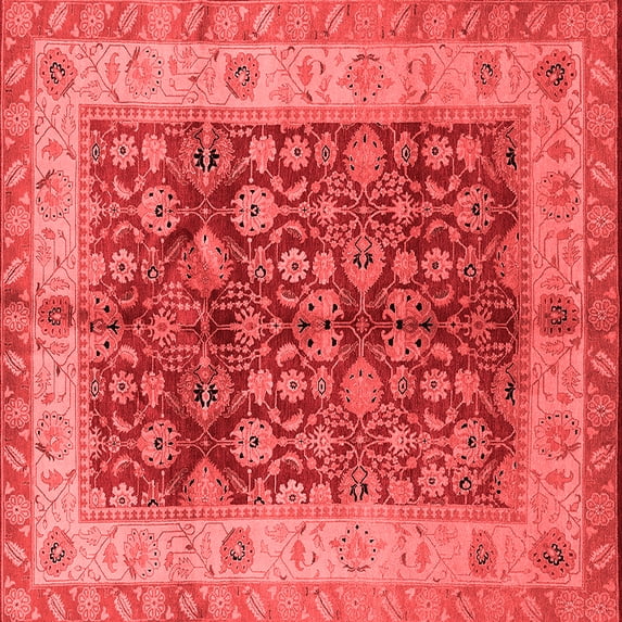 Ahgly Company Indoor Square Oriental Red Traditional Area Rugs, 5' Square