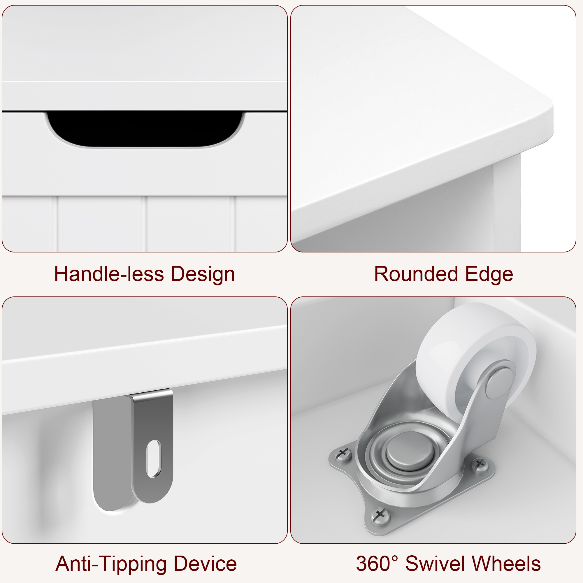Homfa 7-Cube Toy Storage Organizer with Drawers, White photo 6