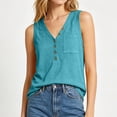thumbnail image 5 of GUACER Button Down Tank Tops for Women V Neck with Pocket Soft Summer Casual Sleeveless Henley Shirt, 5 of 5