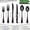 Black 24 pieces/set, variant on Silverware Set with Steak Knives, 24 Piece Stainless Steel Flatware for 4, Silver Black