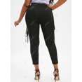 thumbnail image 4 of Pantalones Recortados Encaje Cintura Alta Rosegal  Pantalones de talla grande, 4 of 5