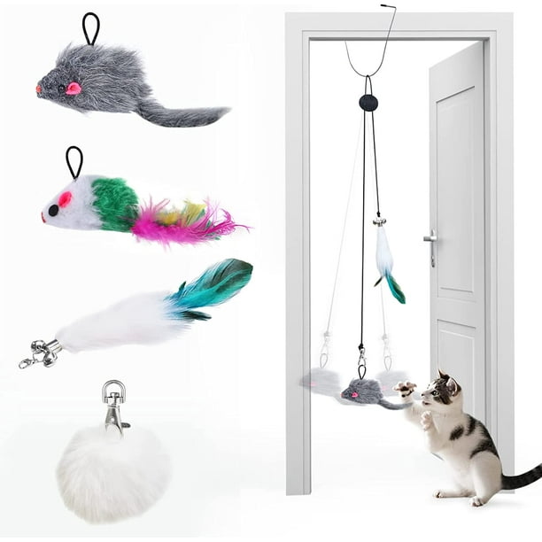 Feelers Cat Feather Toys, Interactive Cat Toys for Indoor Cats, Hanging