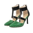 thumbnail image 2 of OAVQHLG3B Women's Shoes Back Zip Ankle Strap Sandals Super High Heel Pointed Toe Stilettos, 2 of 9