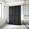 thumbnail image 4 of Stone Texture Silver Foil Shower Curtain, 72" Thickened Waterproof Bathroom Partition, Modern Home Decor Curtain for Tub & Shower Stall, Rust Proof Grommets​, Black, 4 of 5