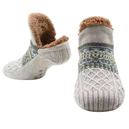 

GWAABD Women No Show Sovms Men Home Slippers Socks Floor Socks Knitted Plush Warm Carpet Socks Home Sleeping Socks