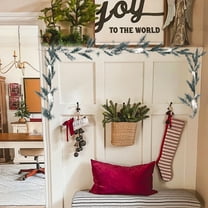 SCNOR Christmas Artificial Garland, 70 Inch Green Pine Needle Plastic Garland, Natural Looking Reusable Holiday Decoration for Fireplace Doorframe