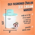 thumbnail image 2 of Nostalgia 4-Quart Ice Cream Machine, Vintage Electric Ice Cream Maker with Clear Lid, White/Blue, 2 of 7