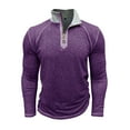 thumbnail image 2 of Pisexur Chemise à Manches Longues pour Hommes, Tissu de Haute Qualité, T-Shirt à Manches Longues, Mode Décontractée pour Hommes, Col Rabattu, Blouse à Manches Longues, Violet, P, 2 of 6