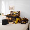 thumbnail image 5 of Bull Cattle Bed in a Bag Full Comforter Set 7 Piece,Yellow Sunflower Flowers Bedding Sets Rustic Farmhouse Barn Door Wild Animals Floral Sheet Set with Comforter Breathable,Brown, 5 of 5