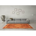 thumbnail image 3 of Ahgly Company Indoor Round Abstract Orange Modern Area Rugs, 5' Round, 3 of 4
