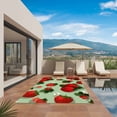 thumbnail image 2 of Sage Green Strawberry Outdoor Rug 5x7 Ft, Non Slip Washable Area Rug, Spring Floral Watercolor Summer Botanical Patio Rugs Carpet Runner, Large Floor Mat for Indoor/Outdoor Deck Porch Camping, 2 of 8