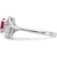 thumbnail image 3 of Solid 14k White Gold Ruby and Diamond Ring - Ring Size 7.0-2.9gm, 3 of 8