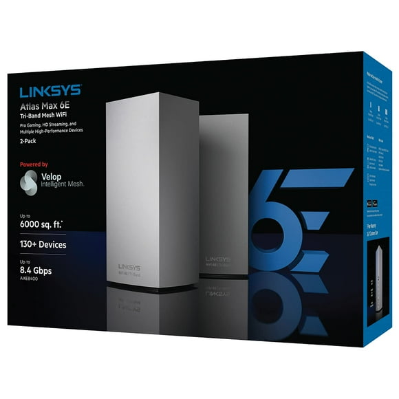 Linksys MX8502 Atlas Max 6E Système Wi-Fi 6E Tri-Bande (2 Pack)