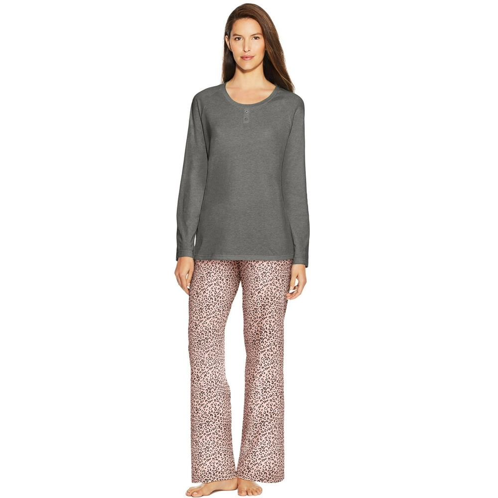 Hanes - Hanes Womens Plus Knit Tee Flannel Pants Sleep Set, 3X ...