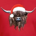 thumbnail image 3 of CafePress - Highland Cow Santa Hat Xmas T Shirt - Men's Fitted T-Shirt, 3 of 4