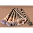 thumbnail image 4 of Juego de brochas de maquillaje, brochas para base, brochas para sombras de ojos, herramientas de belleza, paquete de 15 herramientas para brochas de maquillaje, 15 piezas, marrón y dorado, 4 of 4