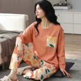 thumbnail image 4 of Conjunto de Pijama a cuadros para Mujer, ropa de dormir de dibujos animados, 2 piezas, talla grande 5XL, verano y otoño, 4 of 4